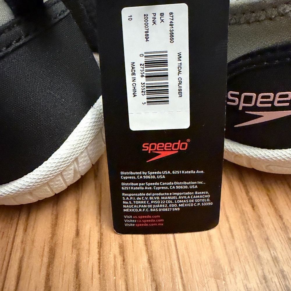 ⭐️2/$12 Women’s 10 Speedo Tidal Cruiser Swim Mesh Water Shoes- black grey pink - Picture 6 of 10